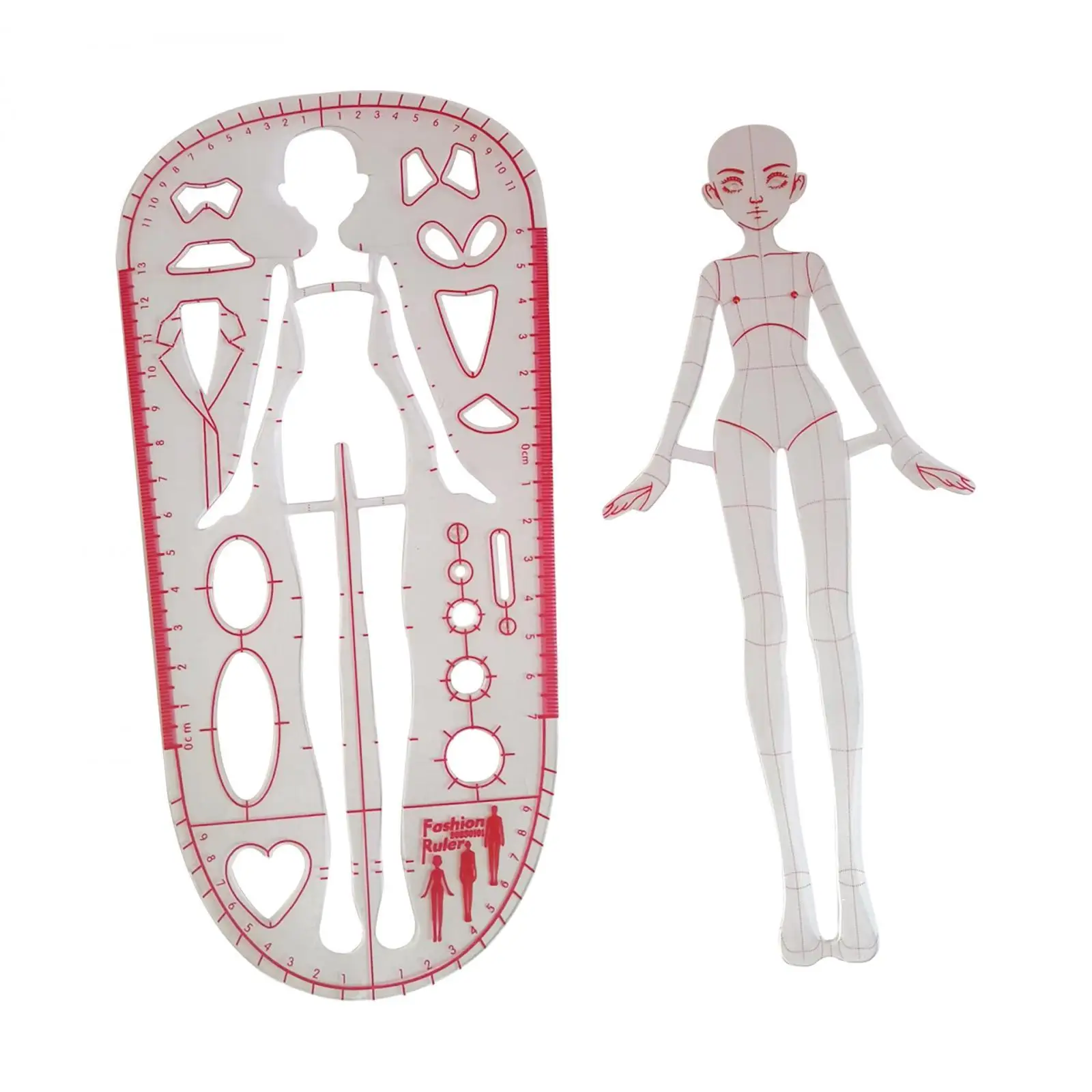 2Pcs Template Ruler Measuring Tool Sewing Humanoid Patterns Design Woman