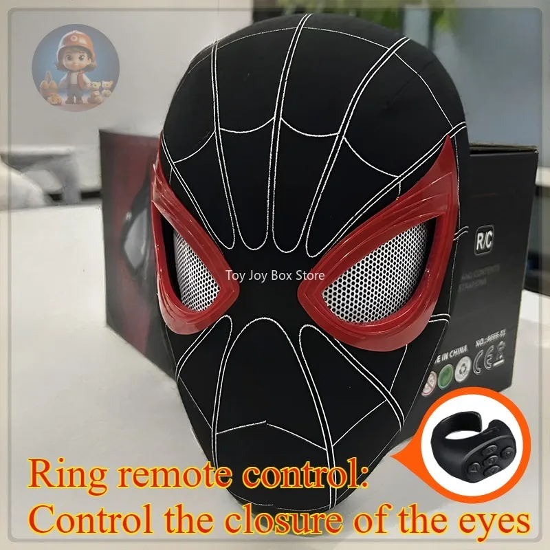 Spiderman หน้ากากตา Movable รีโมทคอนโทรล Peter Parker Spiderman ของเล่นเด็กฮาโลวีนคอสเพลย์หน้ากากเครื่องแต่งกายคริสต์มาสของขวัญ