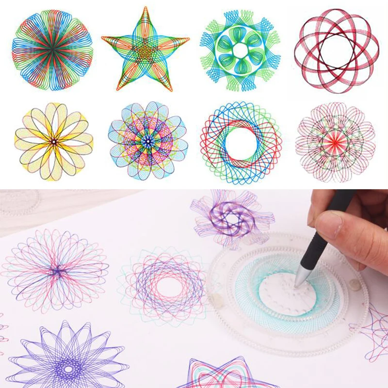 10-33pcs Spirograph Design ศิลปะหัตถกรรมชุดคลาสสิกการออกแบบที่น่าตื่นตาตื่นใจ Rainbow Magic Scratch Off ชุดกระดาษเด็กเด็กวาดของเล่น