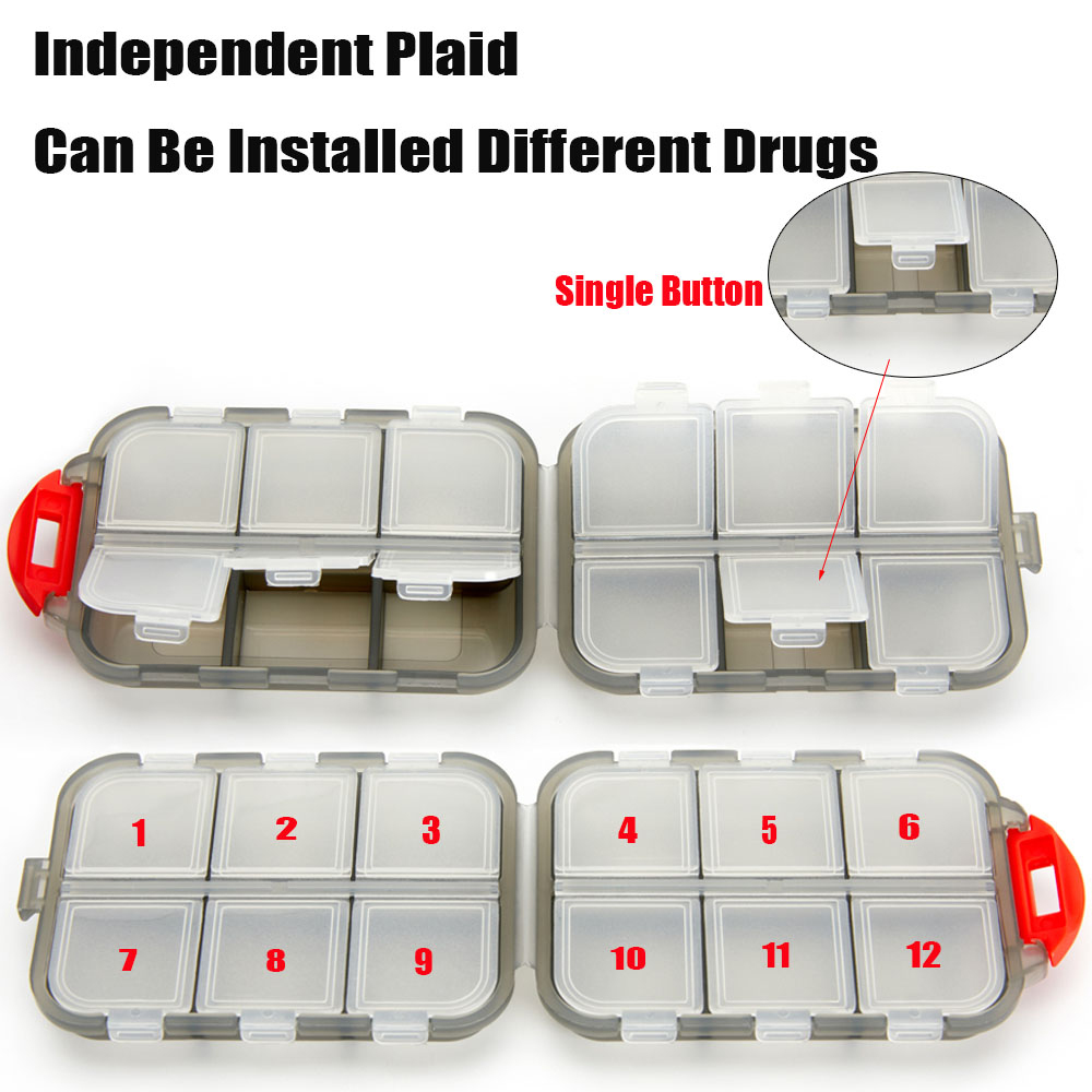 Tcare Portable Pill Case Folding Medicine Drugs Pills Capsule Tablet Container Boxs Plastic Empty Drug Organizer Pillbox Cases