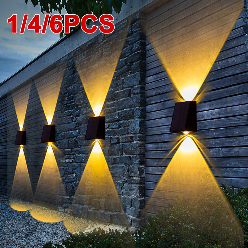Luces LED solares de pared para exteriores, iluminación impermeable para decoración de pared de jardín, Villa, Patio, escalera, pasillo, nueva actualización