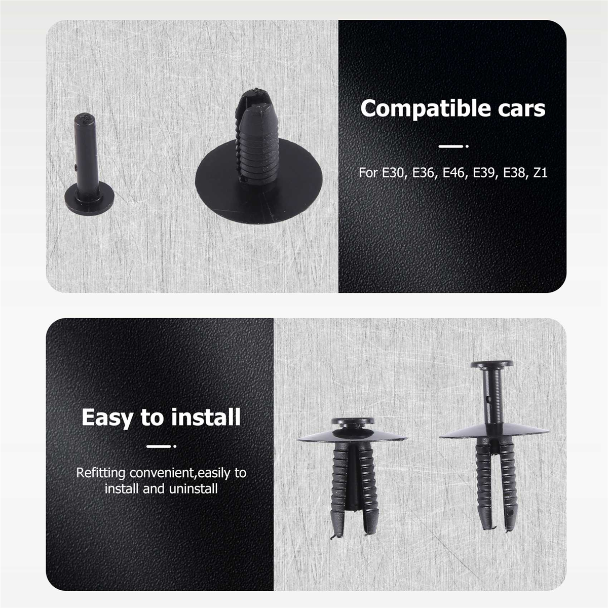 30pcs Plastic Bumper Mounting Rivet Body Trim Clip for BMW E30 E36 E46 E39 E38