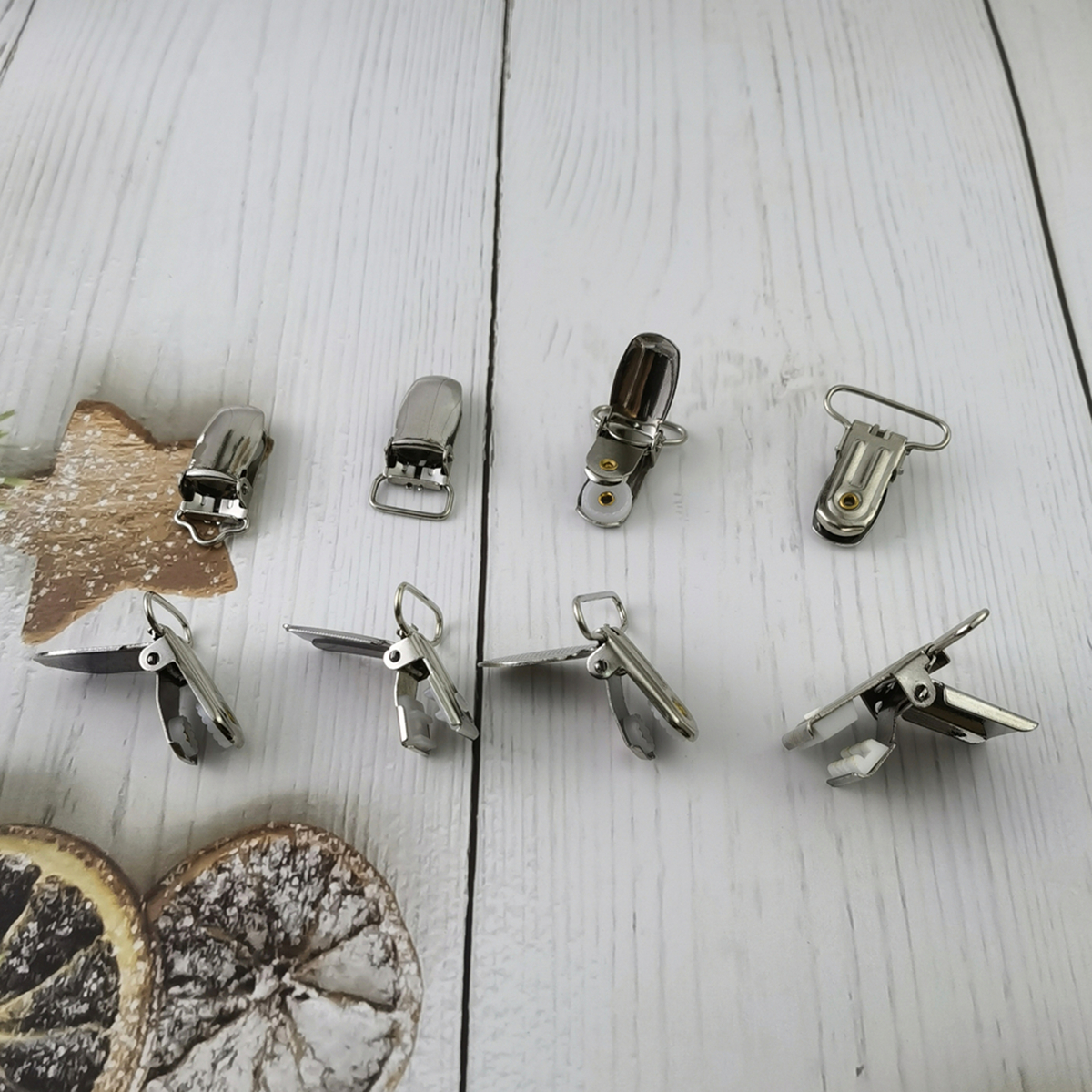 Clips para tirantes para hombre reforzados con superficie brillante Clips para sábanas Clips para chupete 15 20 25 35 36mm C1605