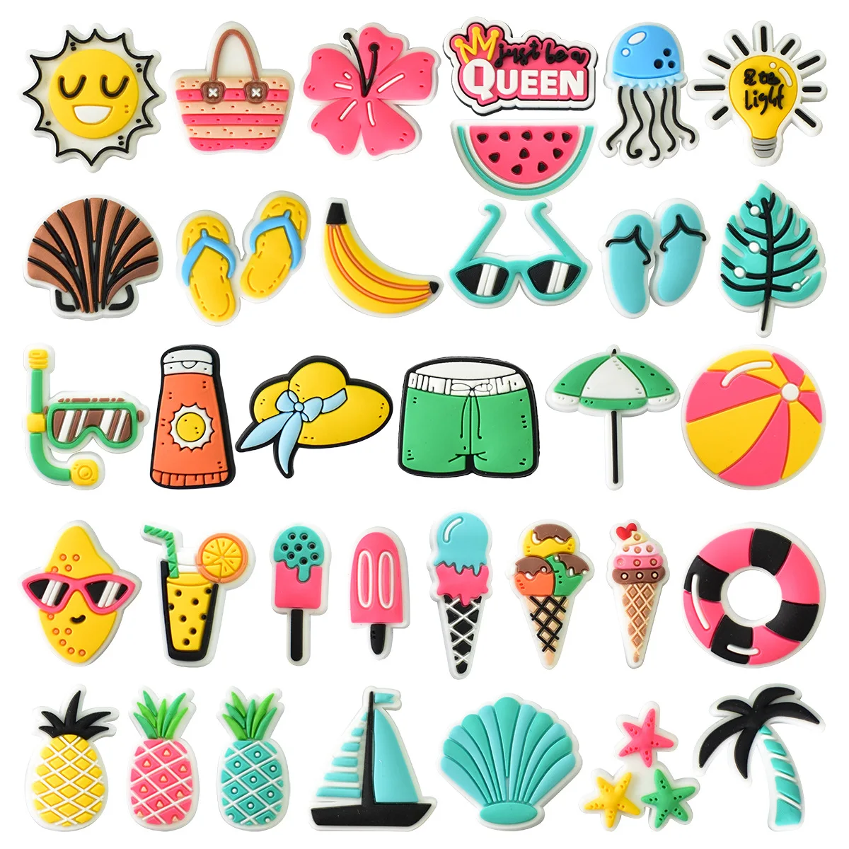 Dijes de zapatos de helado para bebida de verano, accesorios de Crocs, zuecos, toboganes de burbujas, decoración de zapatos DIY, hebilla, regalo de fiesta