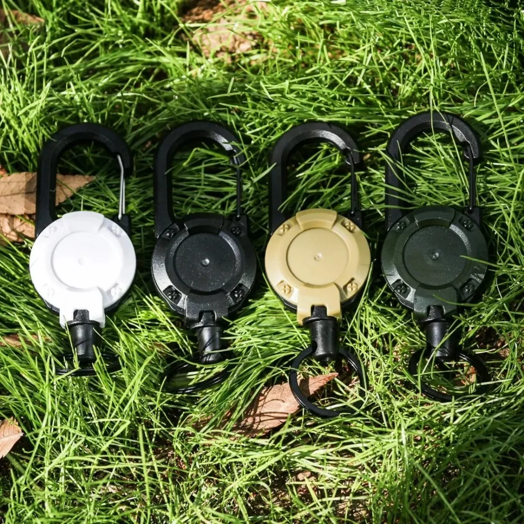 Anti Lost Sporty Retractable Elastic Keychain Automatic Retractable Wire Rope Antitheft Easy-to-pull Buckle Rope Key Ring