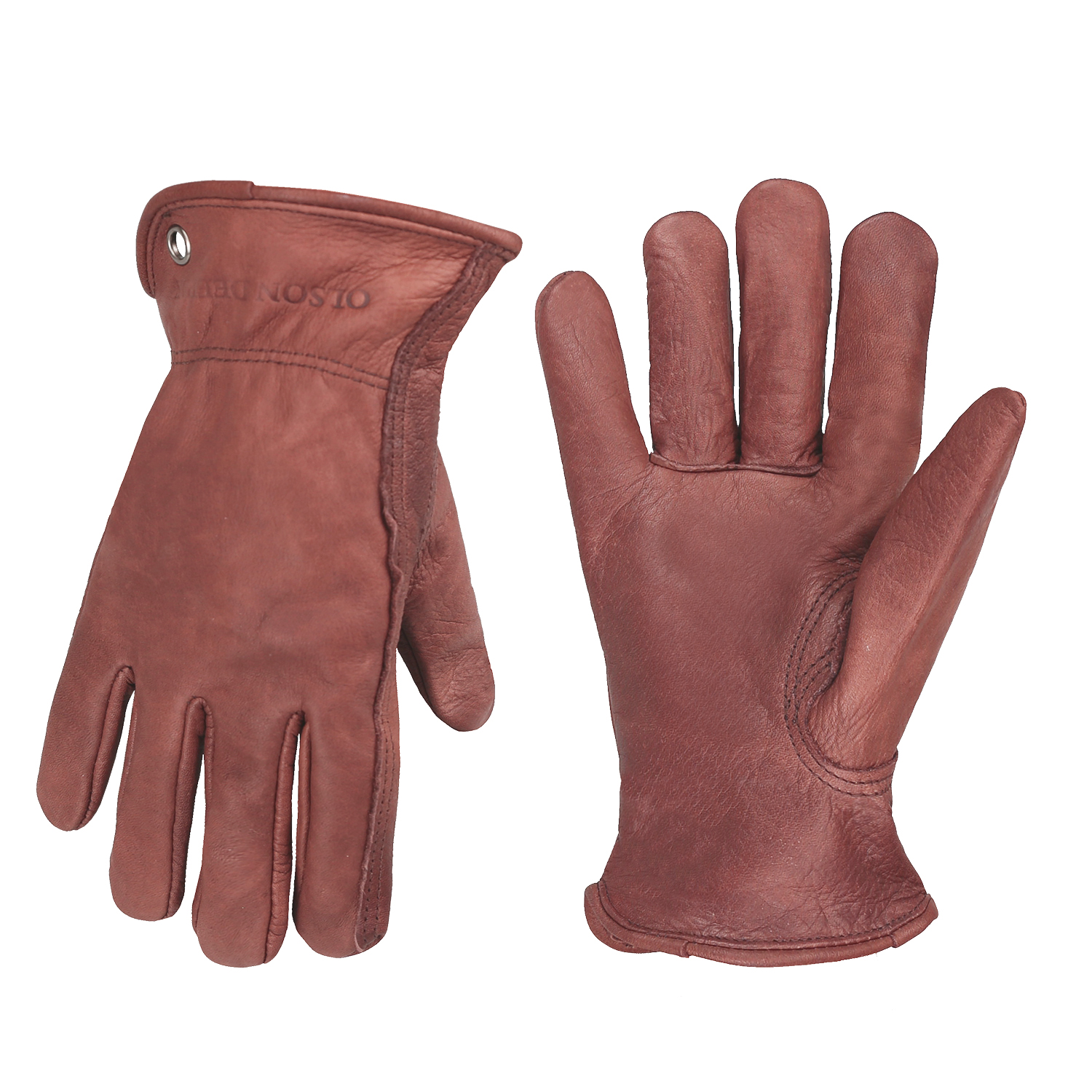 Brown Leather Work Gloves for Cutting/Motorcycle/Farm,Cowhide Work Gloves with faded effect for men