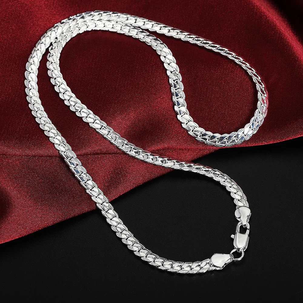 20-60 cm 5 mm colore argento marchio di lusso design nobile collana a catena per donna uomo moda gioielli di fidanzamento di nozze