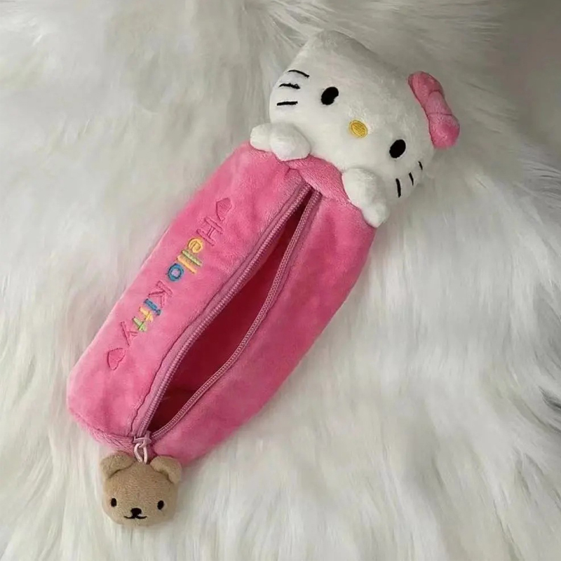 Kawaii dos desenhos animados rosa olá kitty saco de lápis bonito kt gato caixa de lápis estudante escola artigos de papelaria meninas crianças presentes