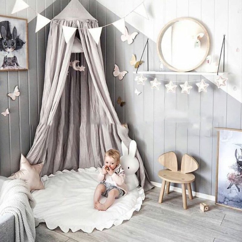 Kinderzimmer-Bodenteppich, Spitze, einfarbig, Krabbelmatte, Baby, für Spielmatte, rundes Spiel