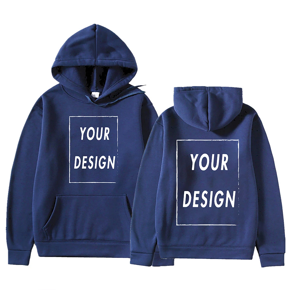 Twój własny projekt Logo marki / zdjęcie Spersonalizowane niestandardowe wszędzie Mężczyźni Kobiety DIY Bluzy z kapturem Bluza Casual Hoody Fashion New