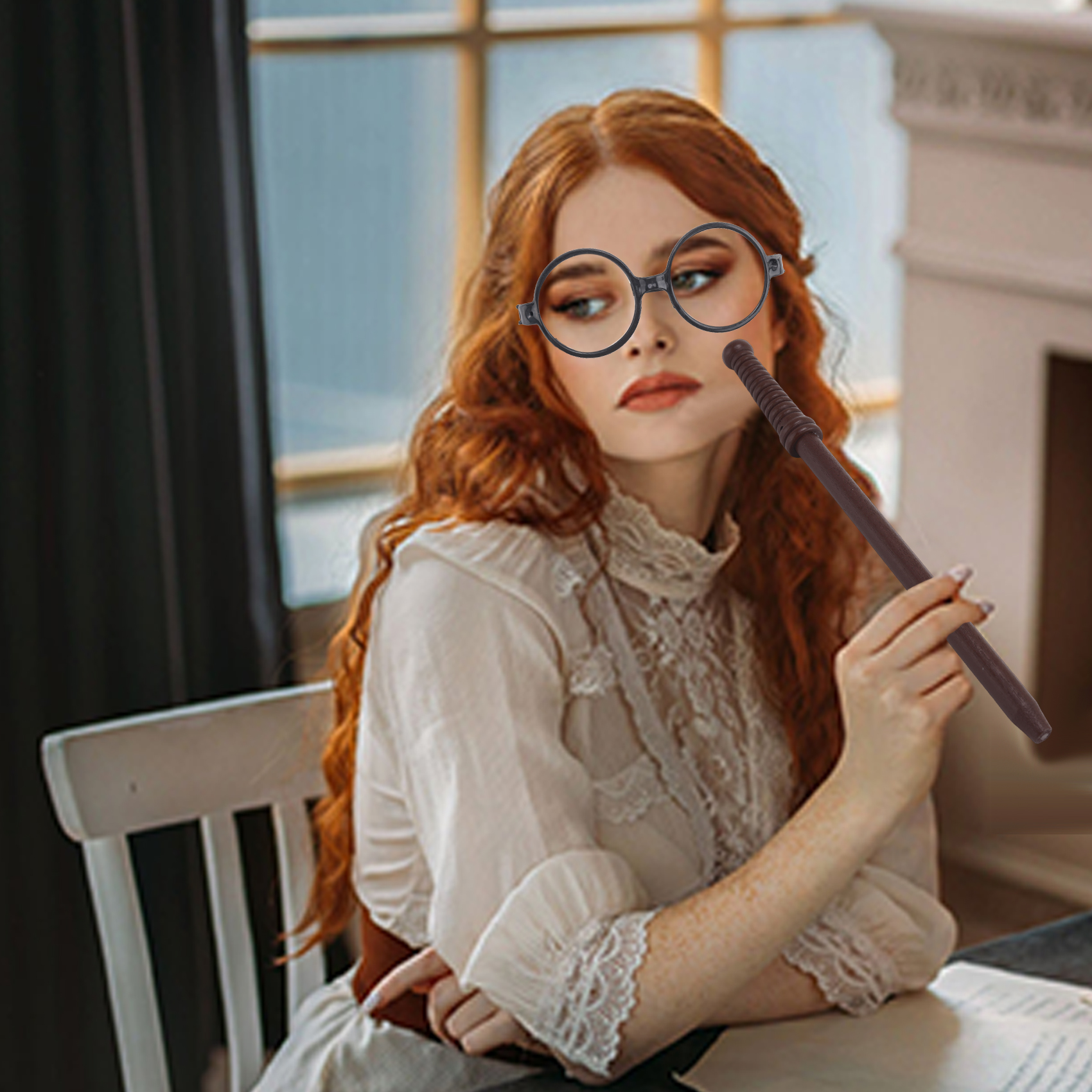 24 ชิ้นไม้กายสิทธิ์ดินสอและแว่นตา Wizard Favors, Wizard Supplies Theme วันเกิดสําหรับเด็กวัยรุ่น