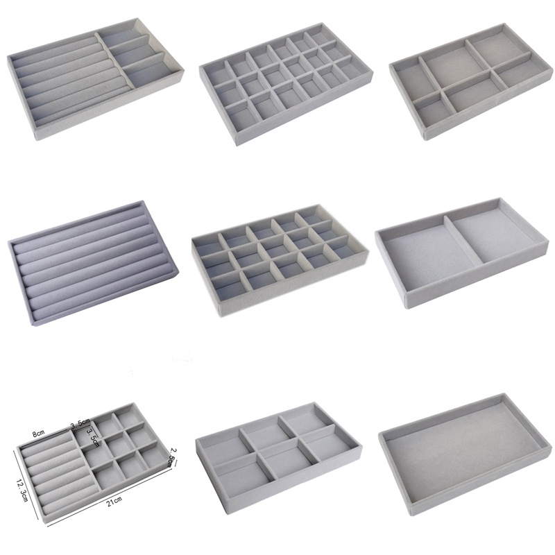 Бархатный Поднос Для Демонстрации Ювелирных Изделий, Портативный Органайзер Для Колец, Серег, Ожерелий