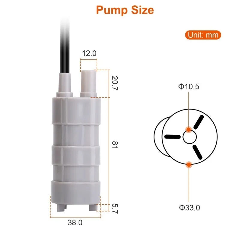 12V DC dompelpomp 1000L / H High Flow 3-draads voor camper, vijver, aquarium ​