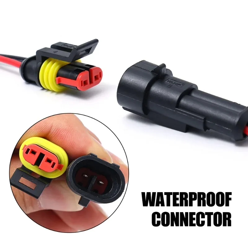 20/10 Uds. Conectores eléctricos macho hembra automotrices impermeables enchufe de 2 pines con cable para coche motocicleta Scooter marino