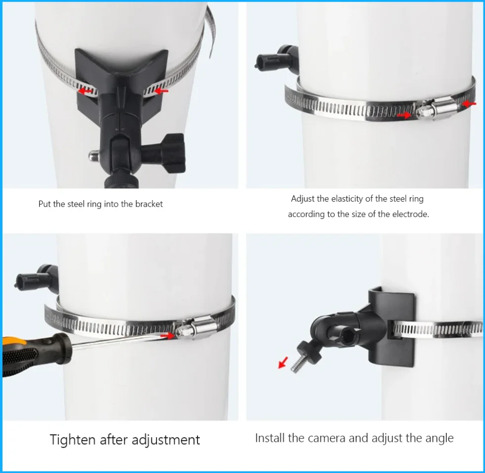 Camera Mount Pipe Mounting Bracket Adjustable Camera Mount Holder Pole Mount for Ring Stick Up Camera/Spotlight Camera