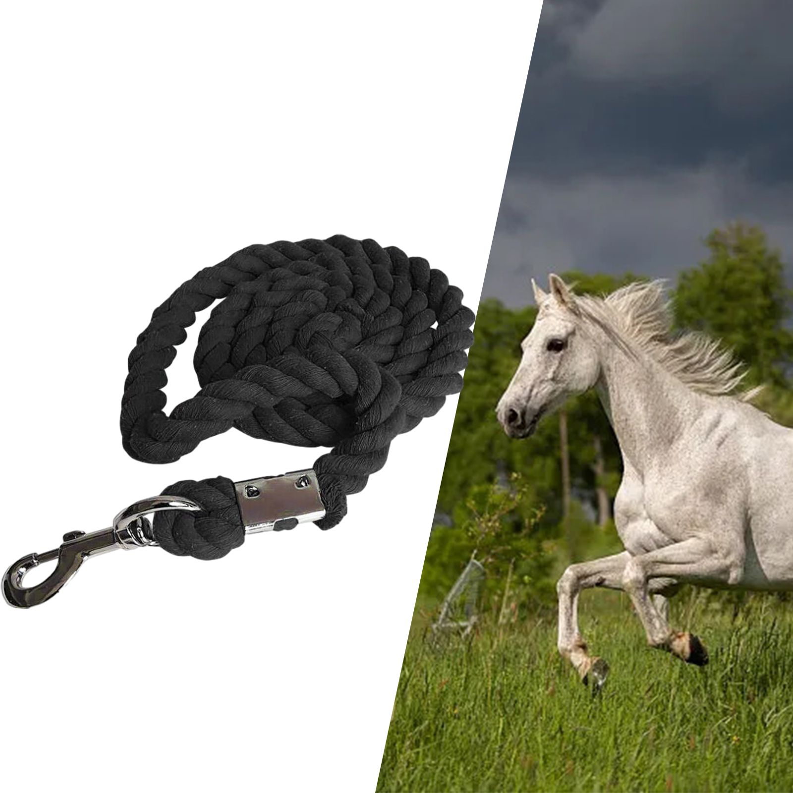 Webbing Horse Lead LeashRope Adjustable for Livestock Swivel Buckle Equestrian Rein Halters Accessories Racing Halters Hardware
