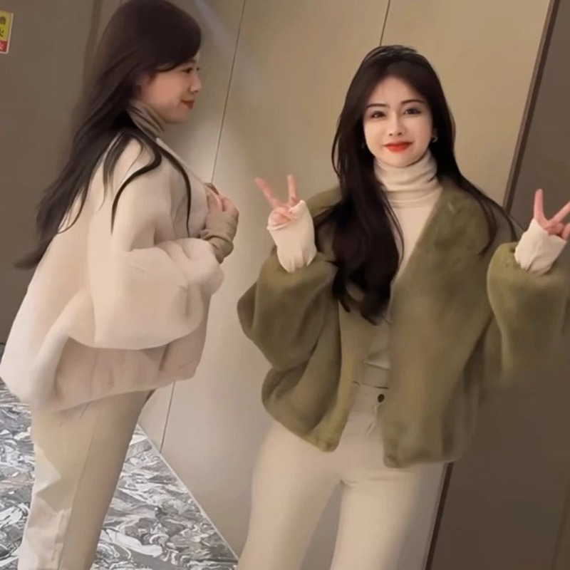 Damenmodelle, Fee, Winter, Herbst, Kunstpelz, V-Ausschnitt, Senior, einfach, locker, Freizeit, bequem, brandneue Elemente, Harajuku, vielseitig