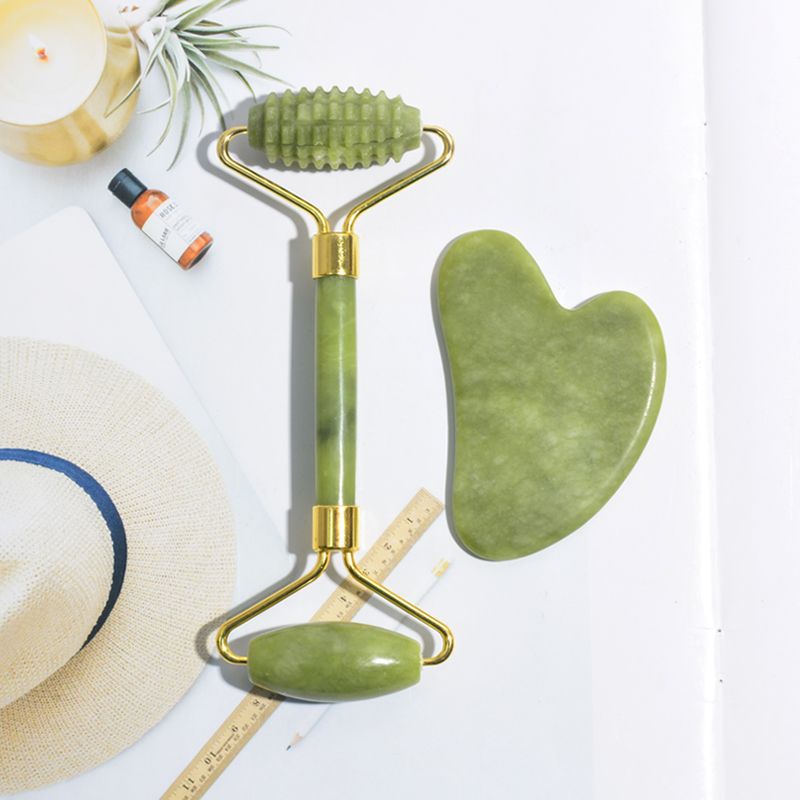 2 Chiếc Ngọc Máy Xoa Bóp Cho Gương Mặt Thân Quách Thiếu Lâm Cạp Làm Đẹp Da Mặt Con Lăn Bộ Tự Nhiên Gouache Đá Massage Giảm Béo Da chăm Sóc Nâng