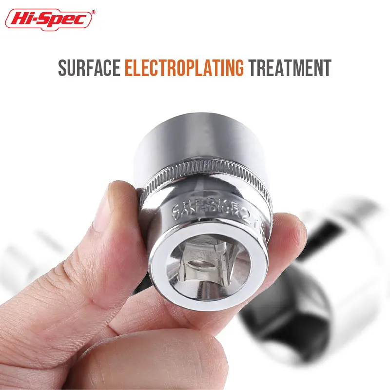 Hi-Spec 8-36mm 1/2" Drive Deep Impact Socket Set CR-V Steel Ratchet Wrench Socket Hex Sockets Nut Removal Hand Tools Sockets Set