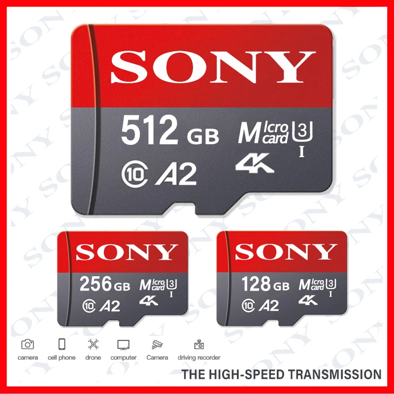 Tarjeta Micro SD SONY, tarjeta de memoria Original de alta velocidad, 128GB, 64GB, 256GB, 512GB, 1TB, tarjeta Flash MicroSD para teléfono móvil, cámara, mesa y PC
