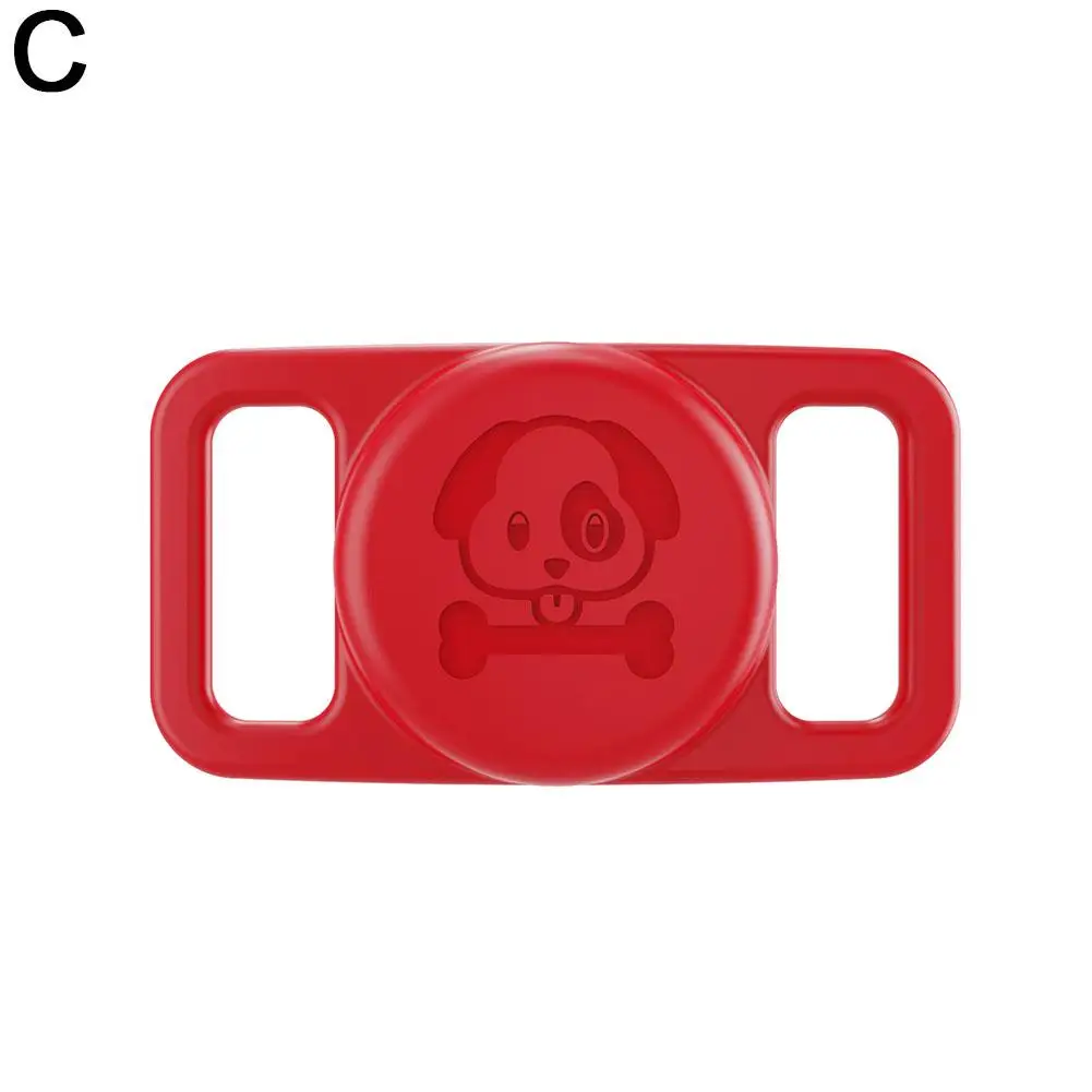 Sarung pelindung silikon untuk airtag Pet Dog Positioning Tracker penutup kerah pelindung antihilang I6a3