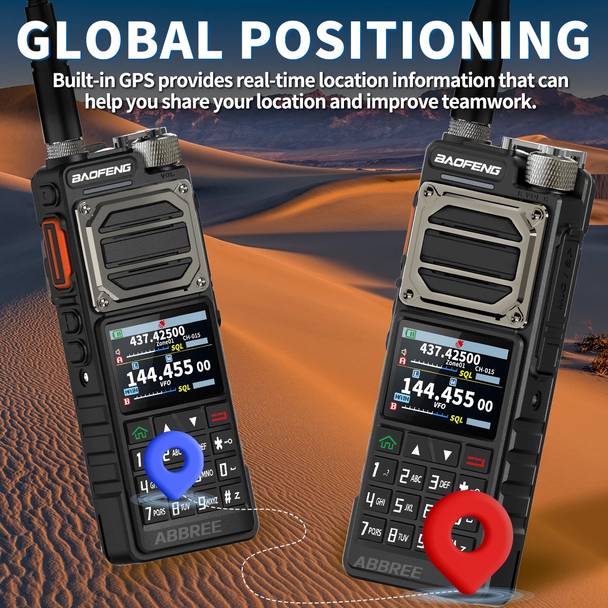 BAOFENG UV-25 PRO GPS Multi Band Walkie Talkie 1000CH AM Typ-C Ladegerät 5200 mAh große Reichweite für UV-5R Amateur Zwei-Wege-Amateurfunk
