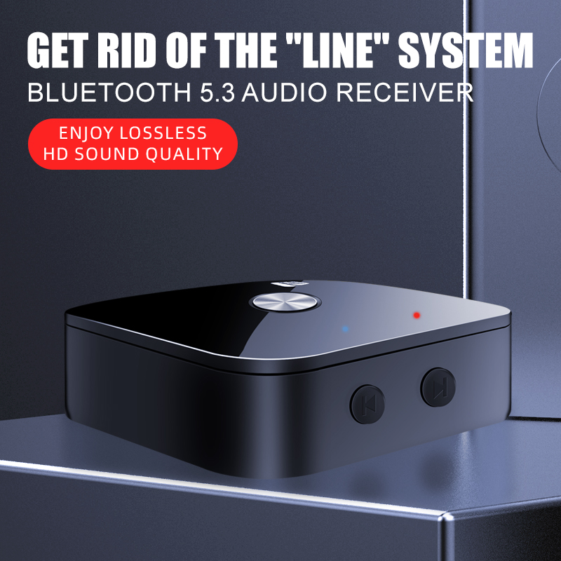 Ricevitore audio NFC Bluetooth 5.3 3,5 mm AUX R/L RCA Stereo Lossless HIFI Adattatore wireless per musica USB U-Disk Riproduzione telecomando