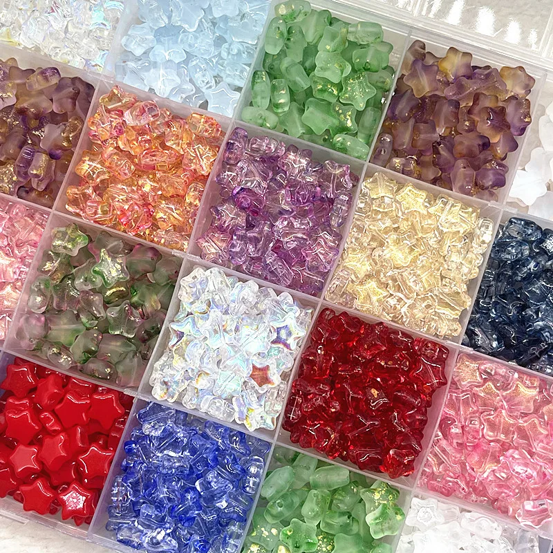 30 Uds. De cuentas de estrella de cinco puntas de Color AB de 8mm, cuentas espaciadoras sueltas de vidrio checo para hacer joyería, horquilla, accesorios DIY hechos a mano