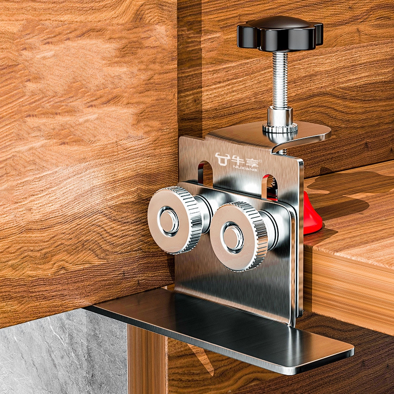 Outil d'installation de porte d'armoire, fixation de cadre d'armoire en acier inoxydable, support de gabarit de montage de porte d'armoire Portable domestique