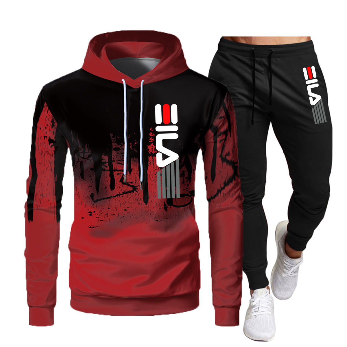 2023 marca outono e inverno terno com capuz moda masculina calças de marca casual jogging terno esportes wear moletom