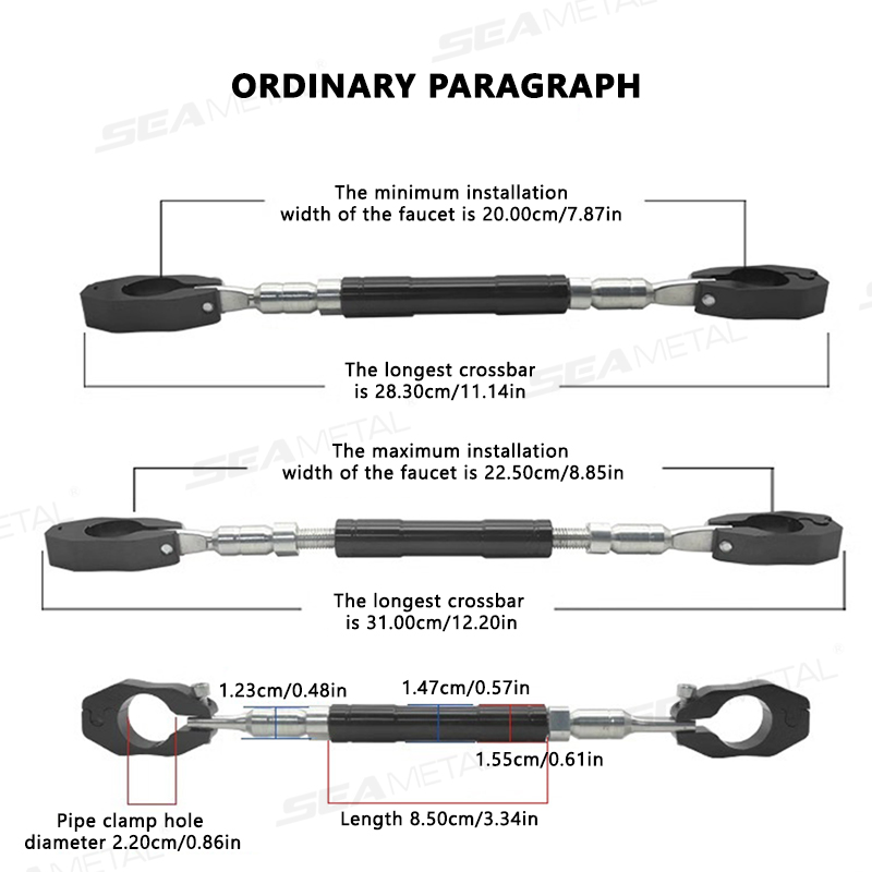 BLALION Motorcycle Handlebar Handle Grip Adjustable Crossbar Balance Bracket Regulator Steering Wheel Reinforce 22mmReplacement