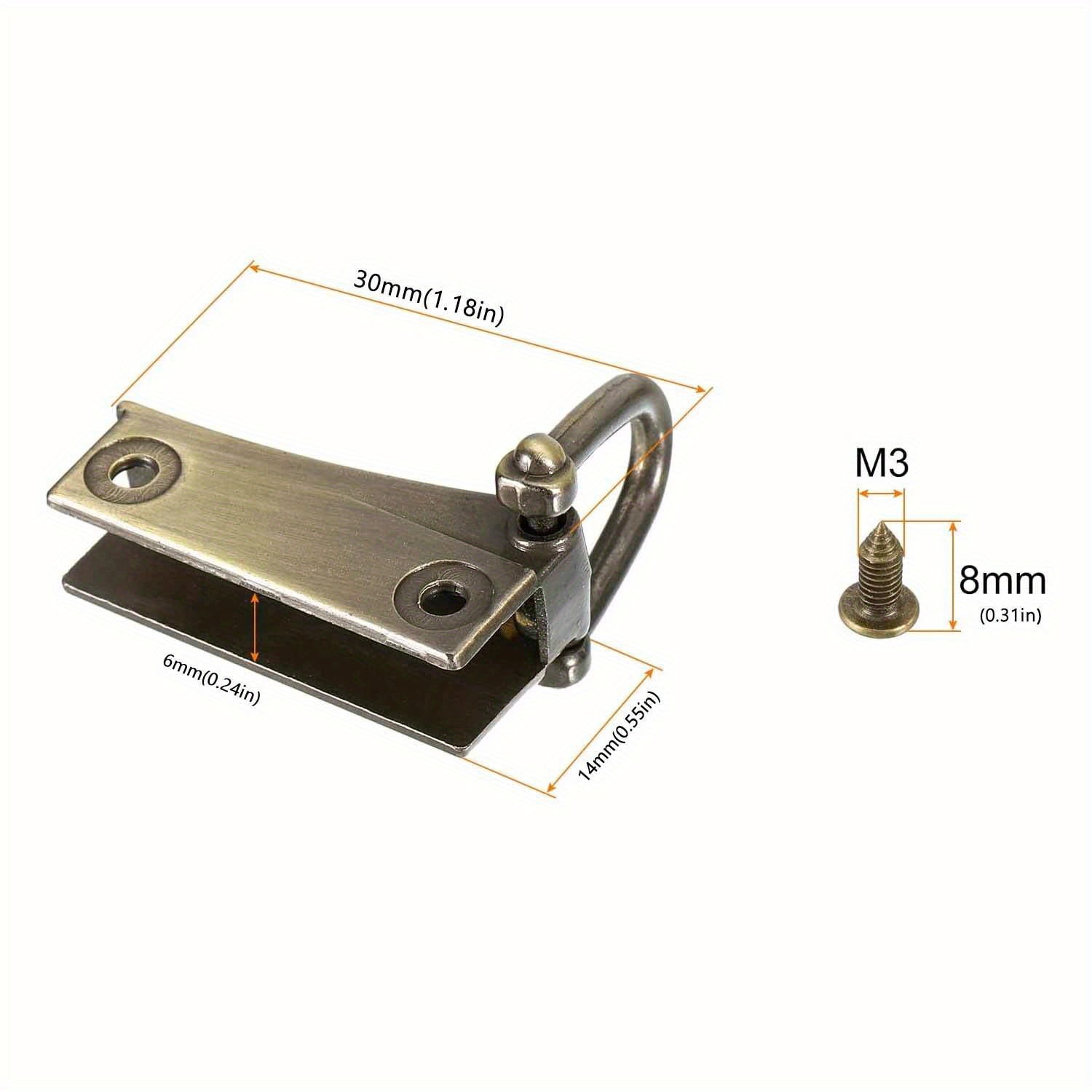 2pcs Metal Side Clip Bag Buckle Bag Connector Clip Purse Hardware Suspension Connector Buckle Detachable with D Ring