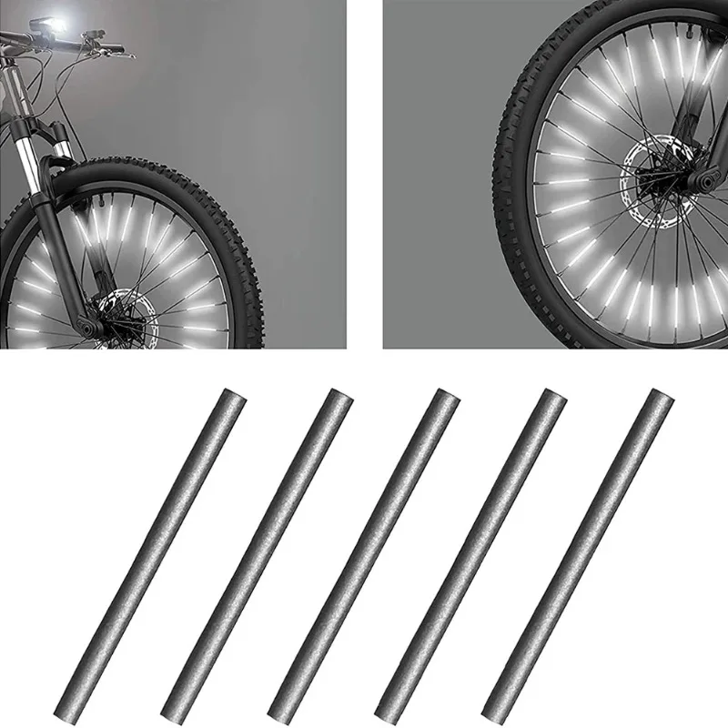 Tube Warning Strip 12Pcs Reflective Mount Clip  Bicycle Wheel Spoke Reflector Stripe Steel Wire Lamp MTB Bike Reflector Light