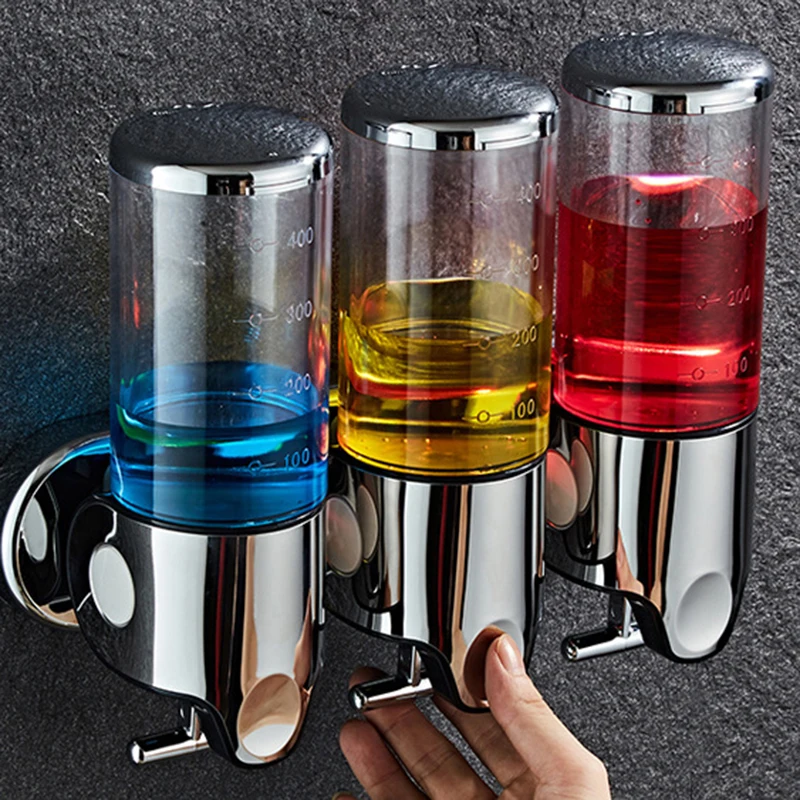 Badezimmer-Flüssigseifenspender, Einzel-/Doppel-/Dreifach, Wandmontage, Seife, Shampoo, Gel, Duschflüssigkeitsbehälter für Badezimmerzubehör