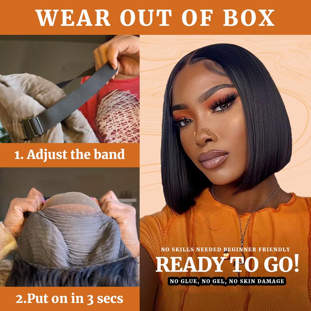 밥 가발 인간의 머리카락 4x4 프리 컷 착용 및 직선 가발 5x5 여성용 가발 13x4 레이스 프론트 글루리스 가발 인간의 머리카락 밥 가발