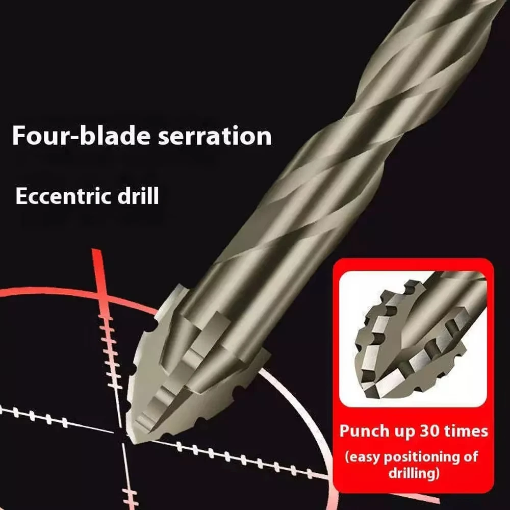 Xiaomi Mijia Four-Edge Eccentric Drill Bit High-Hard Alloy Upgraded Carpentry Tools All Porcelain Concrete Brick Drill Bit Set