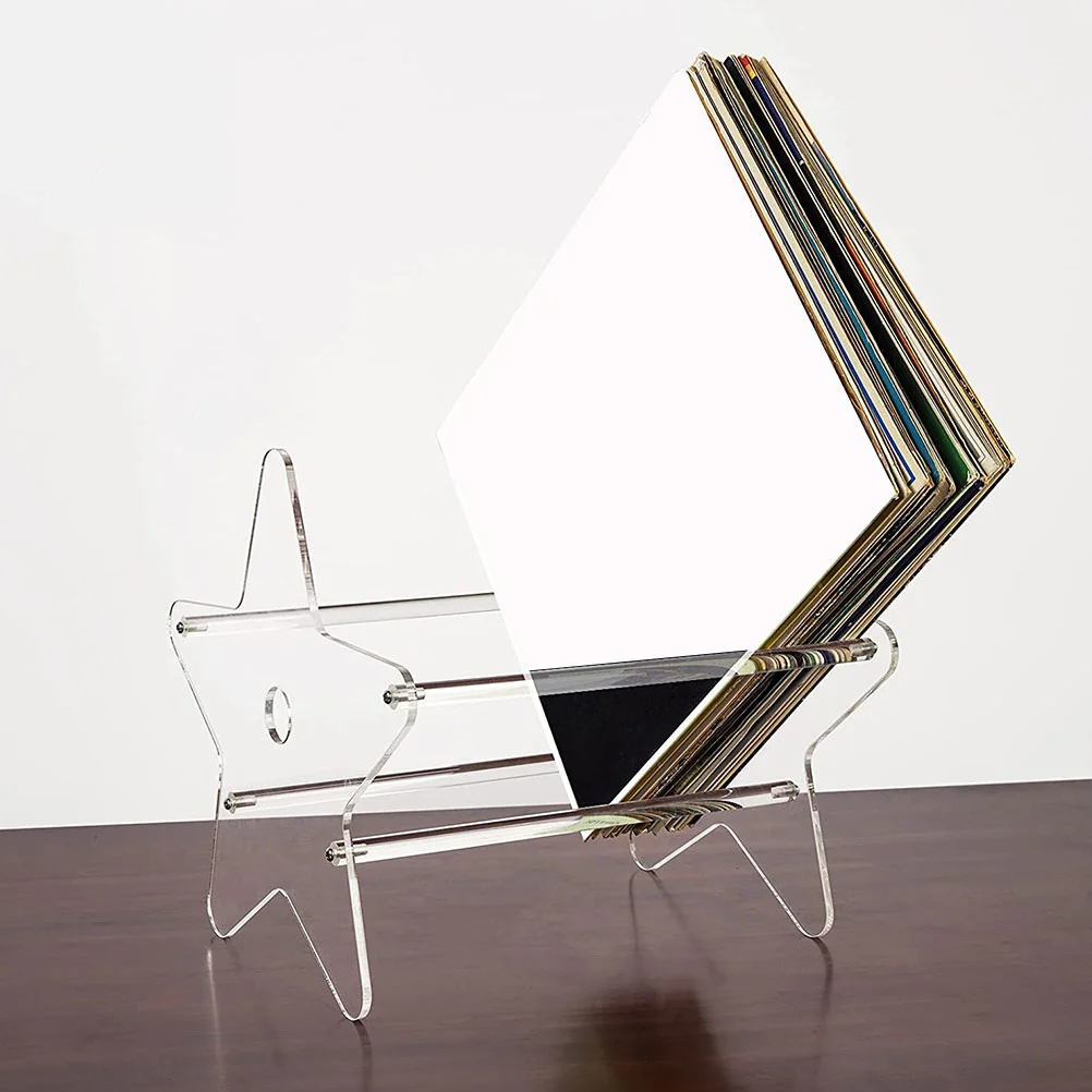 Acrylic Record Display Rack Large Capacity Bookshelf Storage ganizer Desktop Holder Album Stand Office Bookshelf