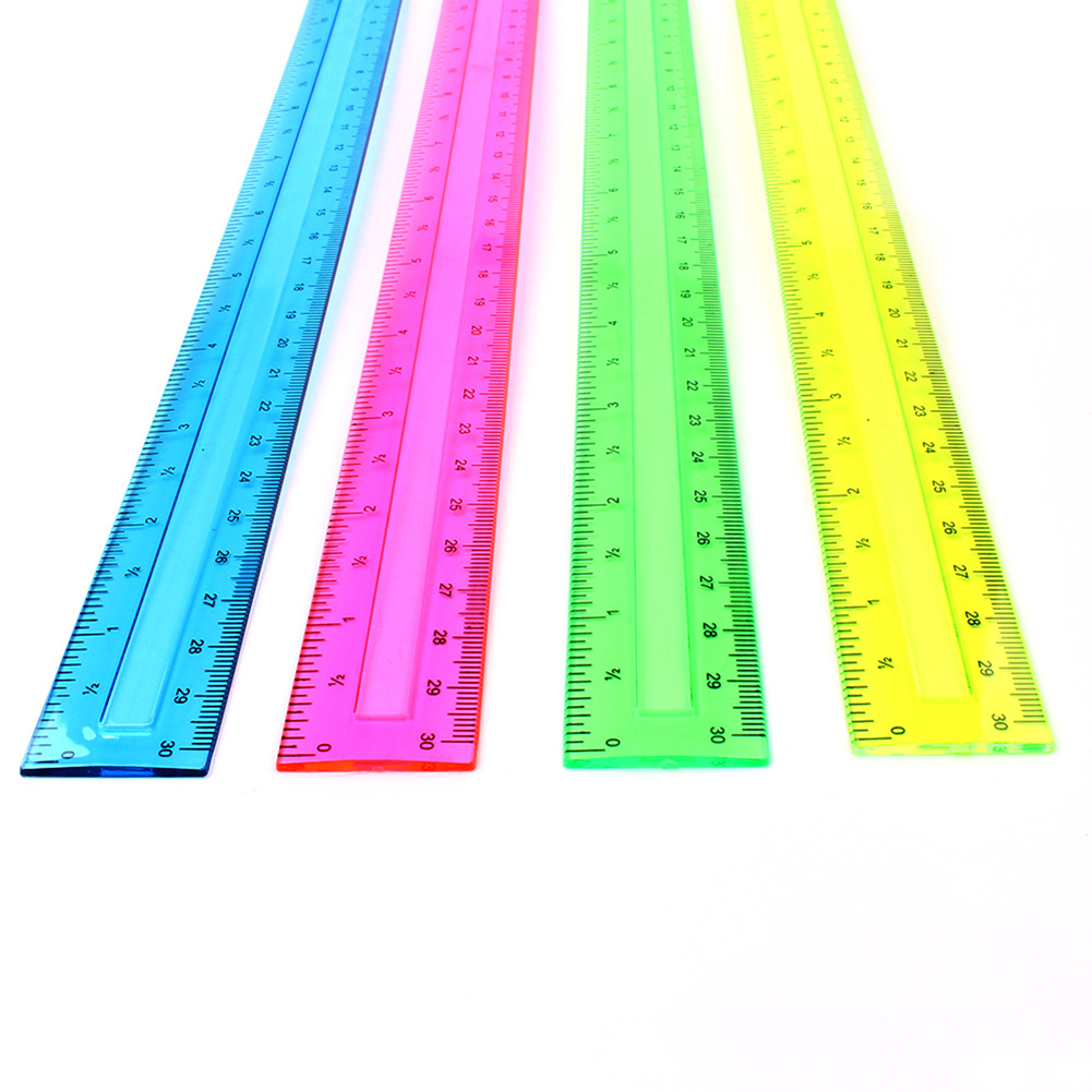4 Teile/paket Bunte Transparente Kunststoff Gerade Herrscher 30cm Kawaii Schreibwaren Zeichnung Schule Büro Liefert Kinder Student Preis
