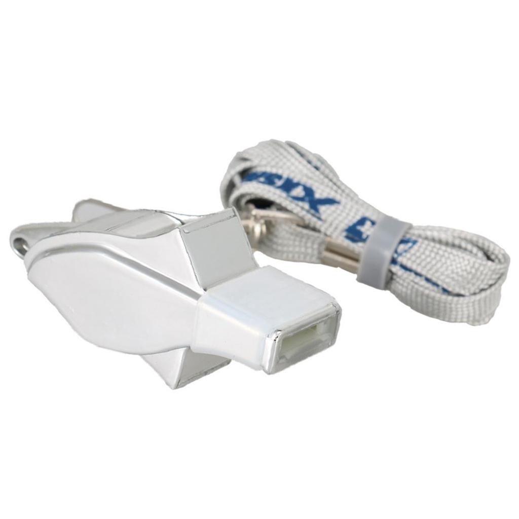 Metal árbitro apito com cordão para esportes, extra alto