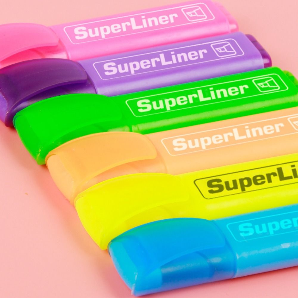 4/6 色カラフルな蛍光ペンアートマーカー斜め描画蛍光ペンマーカーフラット形状学校事務用品