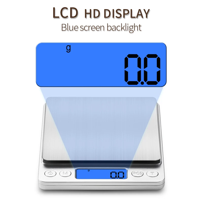 500g/0.01g Bilancia portatile per gioielli 3kg/0.1g Display digitale Bilancia da forno Bilancia elettronica Bilancia da tavolo personale Bilancia per alimenti da cucina