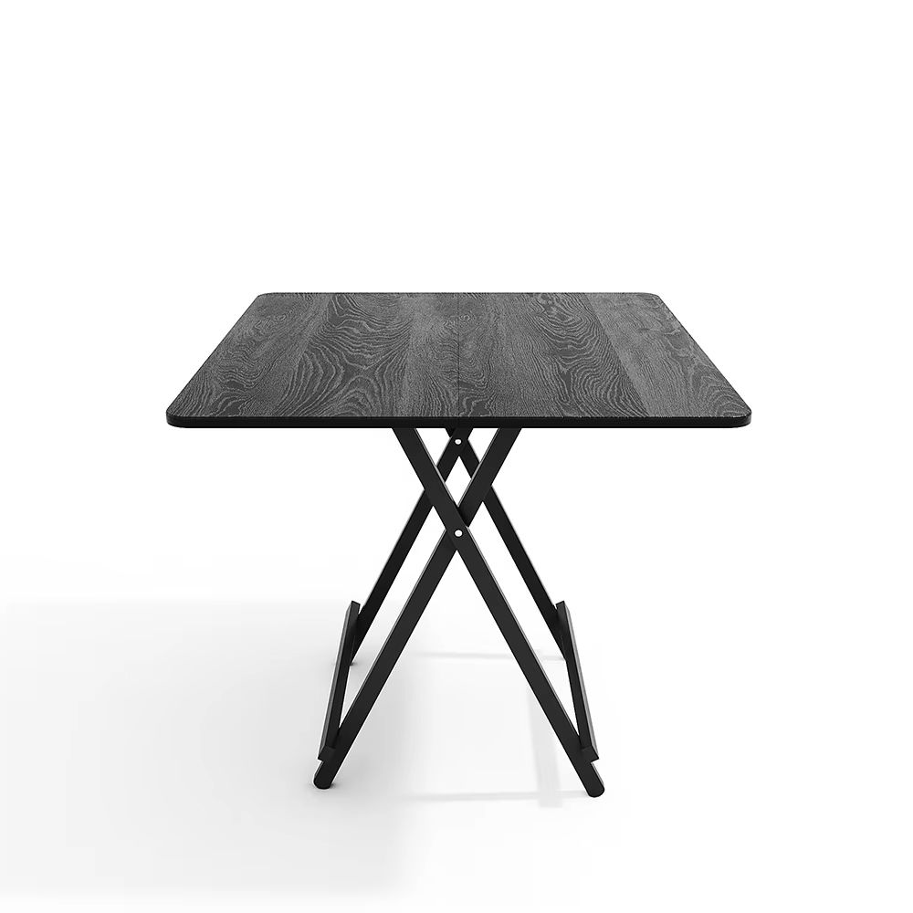 Black 80x80cm Folding Wooden Dining Table