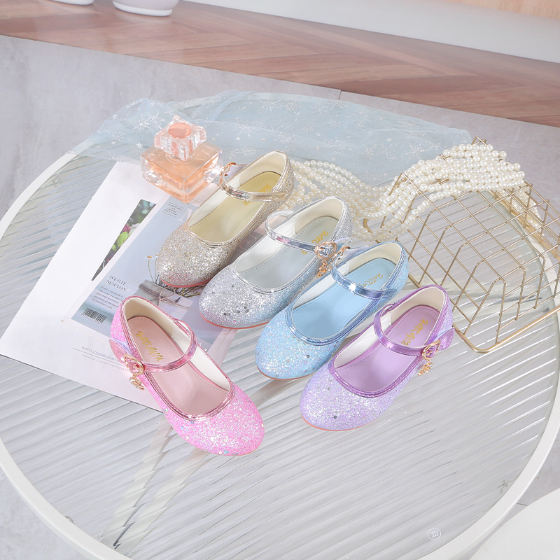 Yunicus meninas sapatos de salto alto crianças sapatos de couro pequenas princesa único sapatos lantejoulas estudantes dança desempenho presente