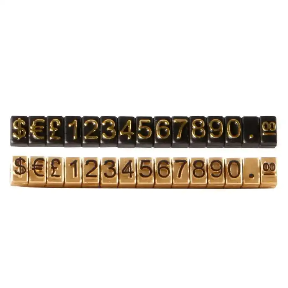 3*5mm Adjustable Price Cube Tag For Jewelry Price Display Counter Stand Number Letter Dollar Price Block Kit For Retail Shop
