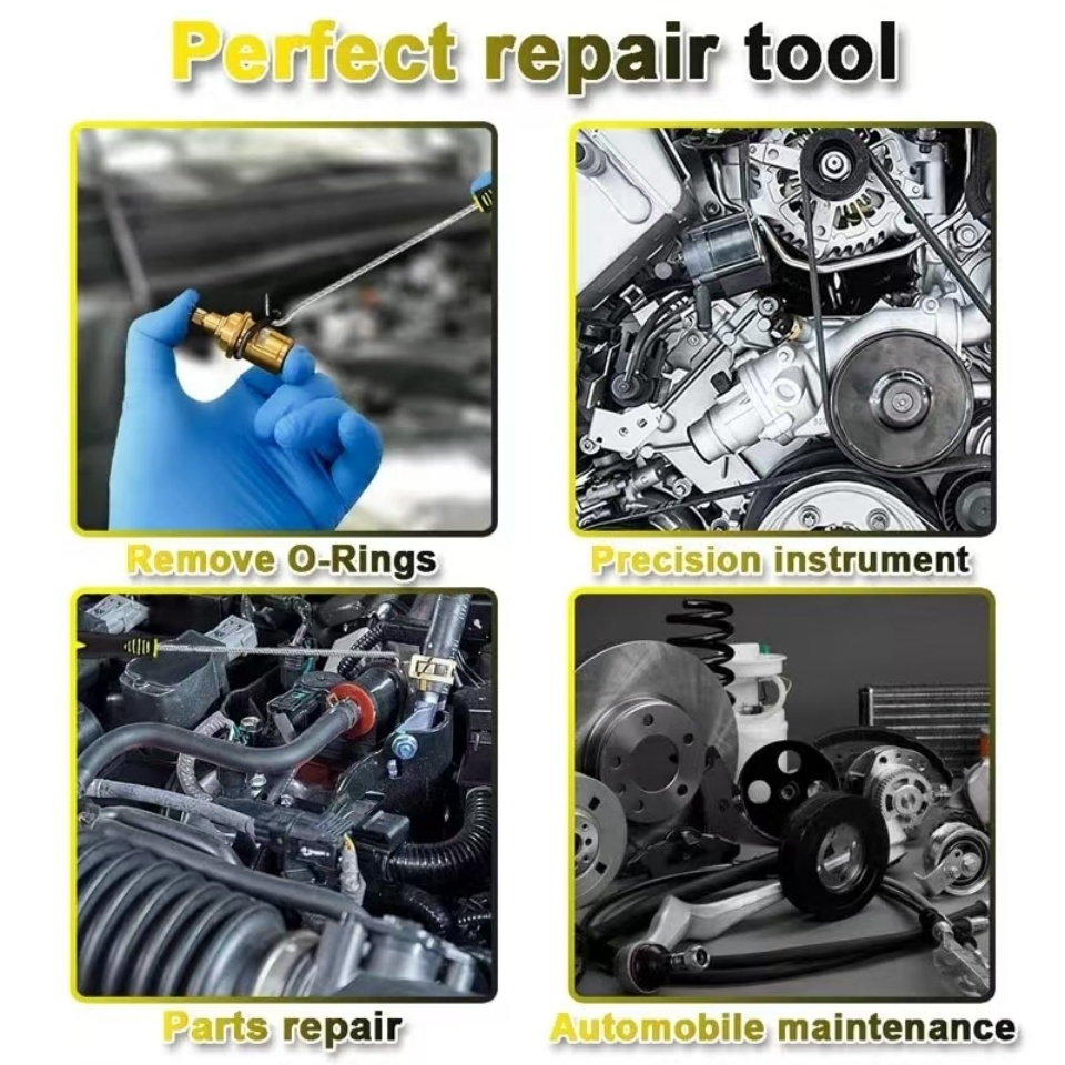 Conjunto de picareta e gancho para vedação de óleo de carro, 4 unidades, vedação de anel o, extrator de gancho, removedor de pedra de pneu, limpeza, ferramentas de manutenção automática