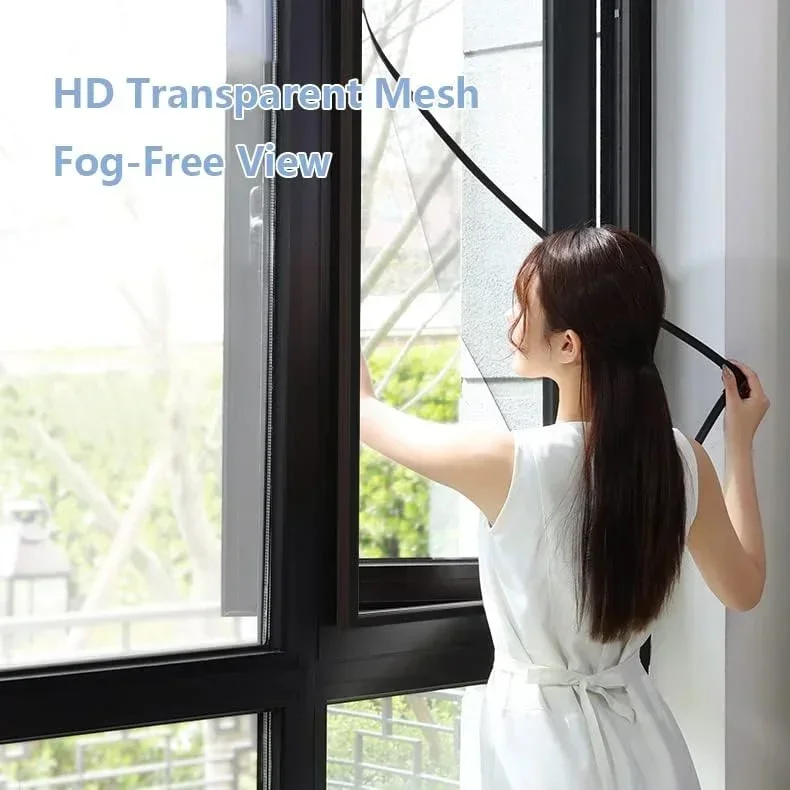 Customizable Size Mosquito Screen Anti-Insect Reusable Mosquito Nets Self-adhesive Black Anti-mosquito Window Screen for windows