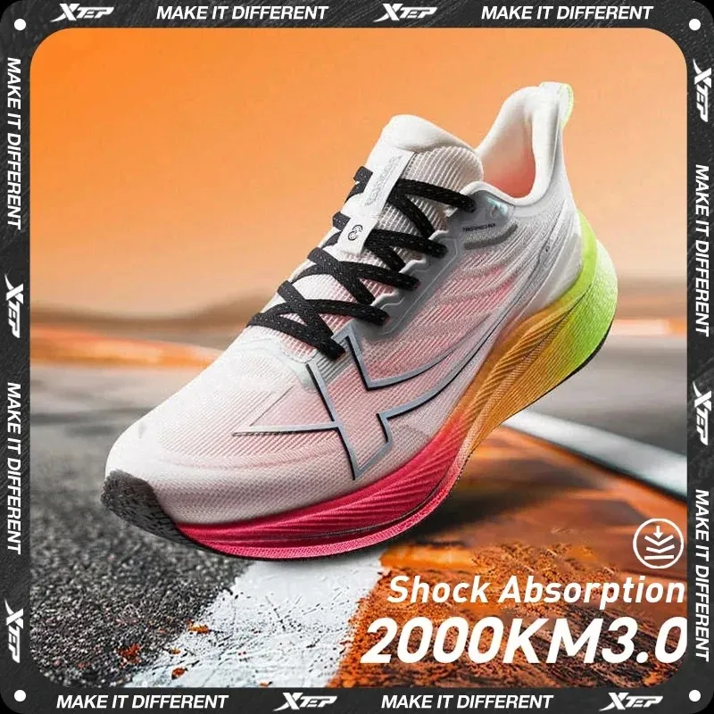 Xtep 2000km 3.0 chaussures de course pour hommes 2025 printemps baskets amorti entraînement Jogging résistant à l'usure léger 875119110032