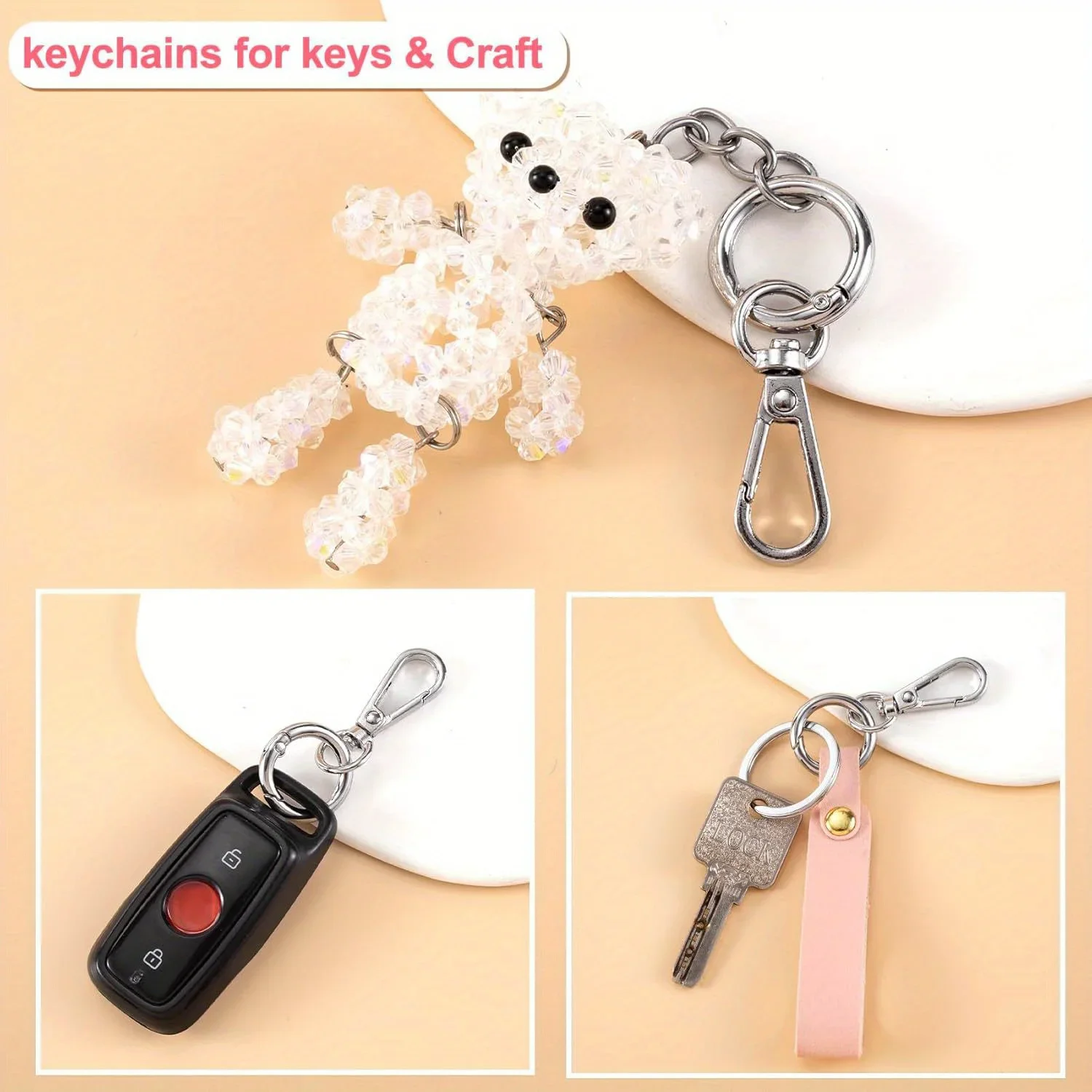 2 pcs คลิปหมุน Clasp,โลหะหมุน Snap Hooks, คู่เปิด Key CHAIN คลิป Key แหวนสําหรับงานฝีมือ DIY Lanyard ทํา