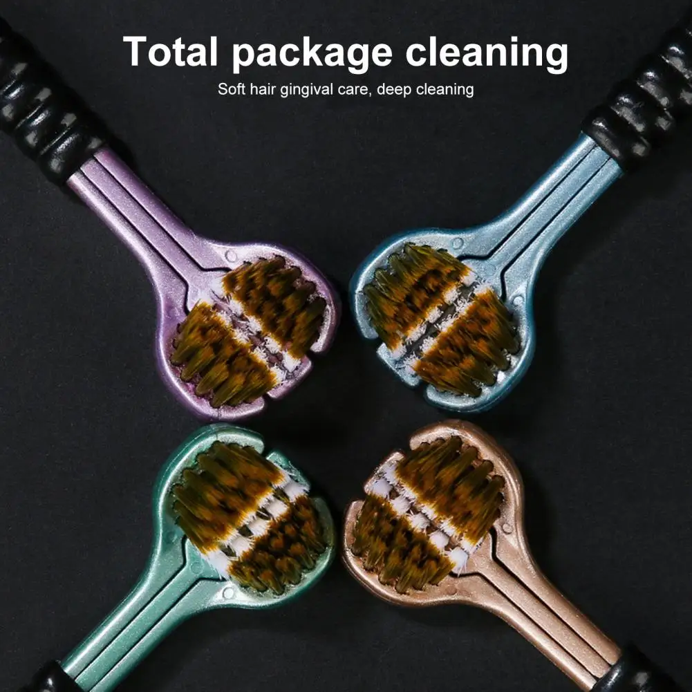 Manual Three-Sided Toothbrush Complete Teeth Gum Care Protruding Dots Clean Tongue Coating Soft Bristles Toothbrush