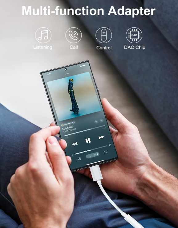 USB-C to 3.5mm Audio Headphone Adapter - HiFi 2 Pack Compatible with Apple iPhone 17 16 15 SamsungType C to Cord Jack Dongle Ada